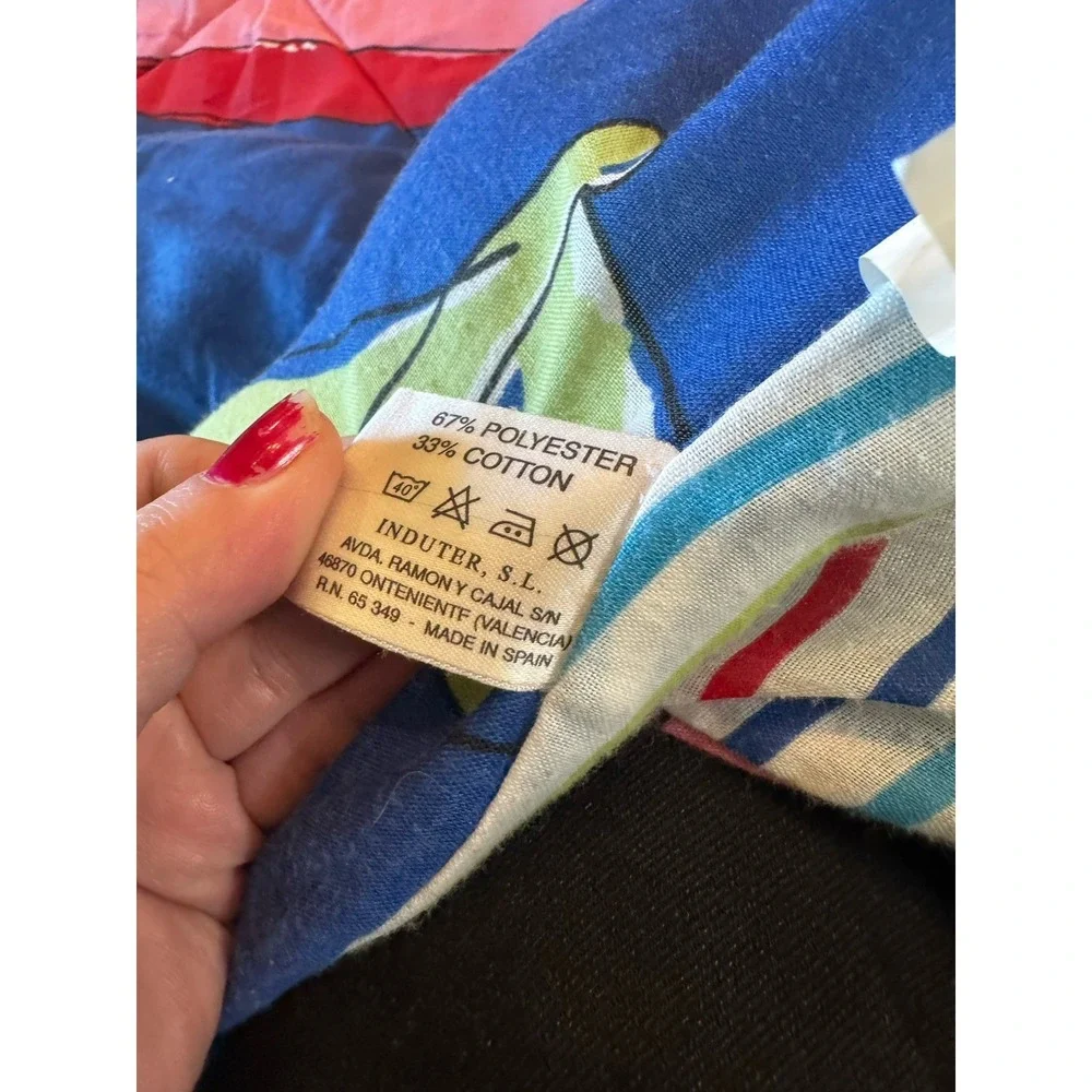 Vintage Save The Children 'wonderful‎ World' Flowers stripes Comforter Blanket